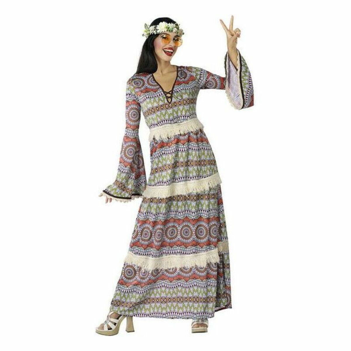Verkleidung für Erwachsene Hippie Bunt (1 Stück) von BigBuy Carnival