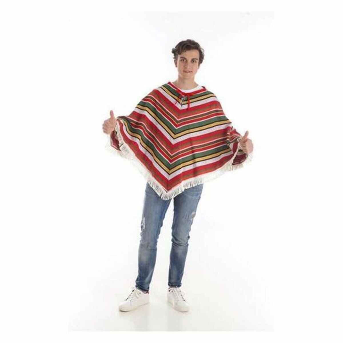 Verkleidung für Erwachsene Rojo/Blanco Poncho Mexikaner L Verkleidung für Erwachsene Rojo/Blanco Poncho Mexikaner L von BigBuy Carnival