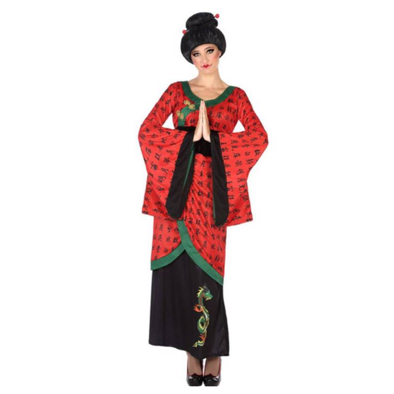 Verkleidung für Erwachsene Rot (1 pc) Chinesin von BigBuy Carnival