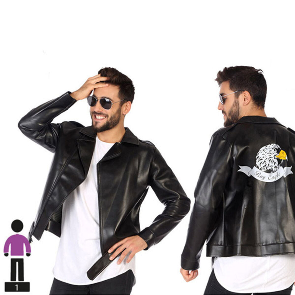 Verkleidung für Erwachsene Schwarz 50er Jahre (1 pcs) von BigBuy Carnival