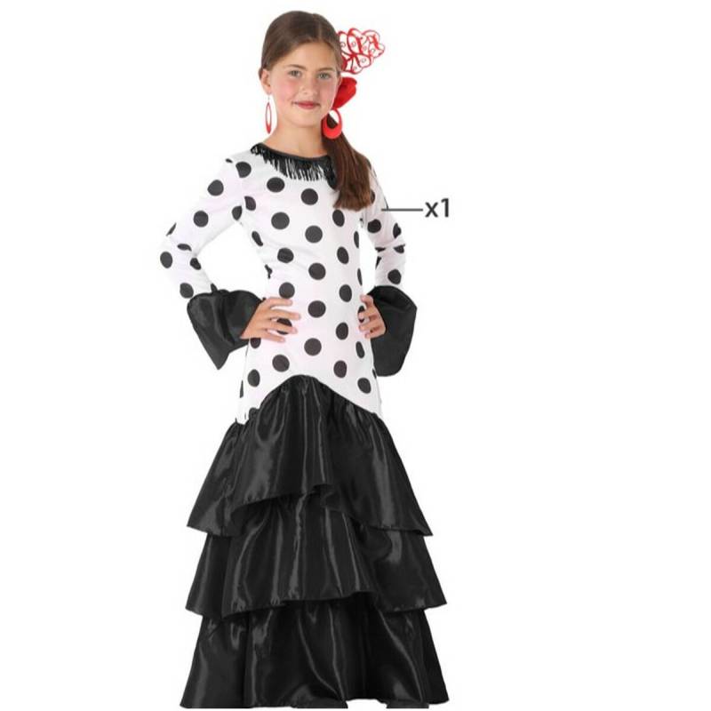 Verkleidung für Kinder Flamenca Schwarz Spanien von BigBuy Carnival