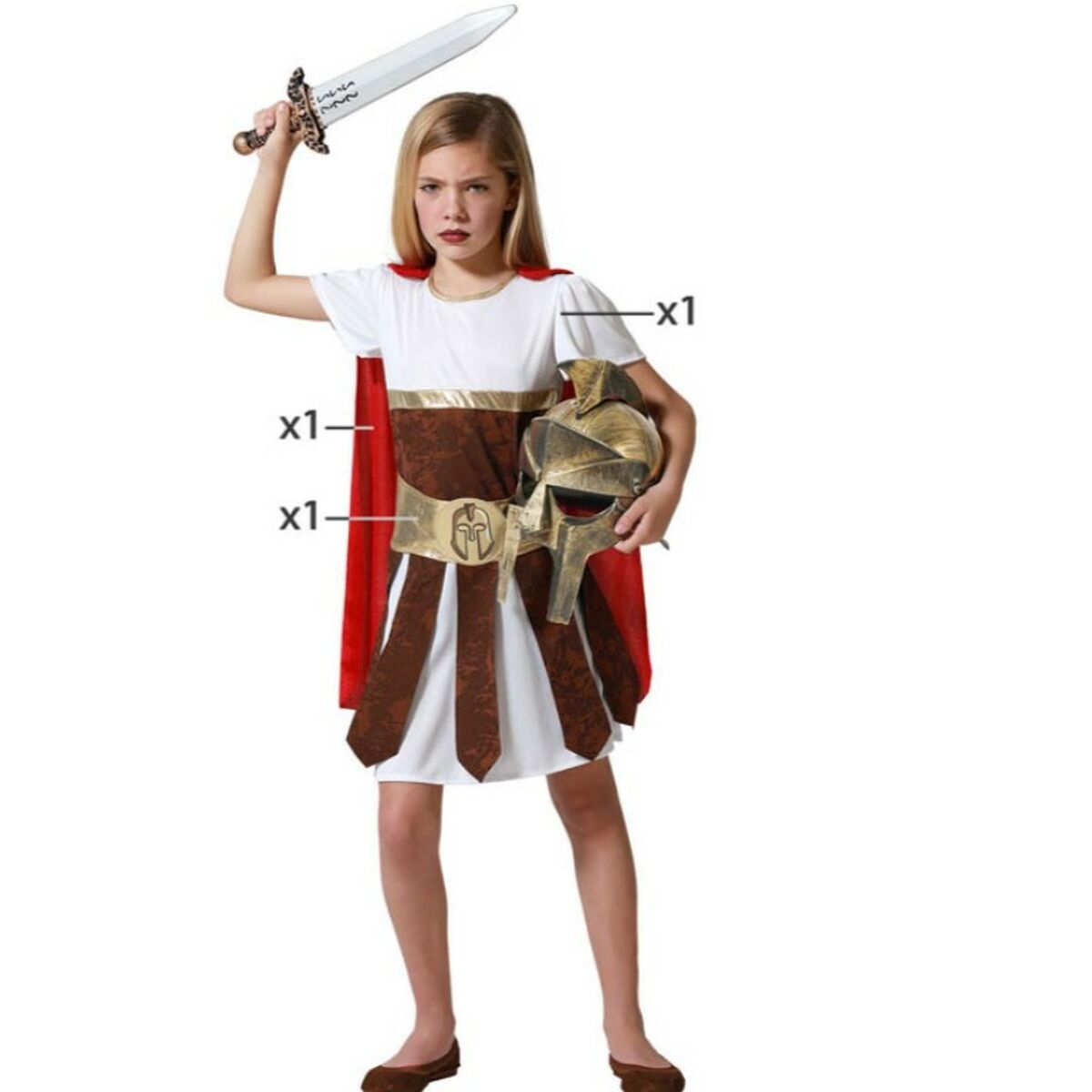 Verkleidung für Kinder Gladiator Mädchen Verkleidung für Kinder Gladiator Mädchen von BigBuy Carnival