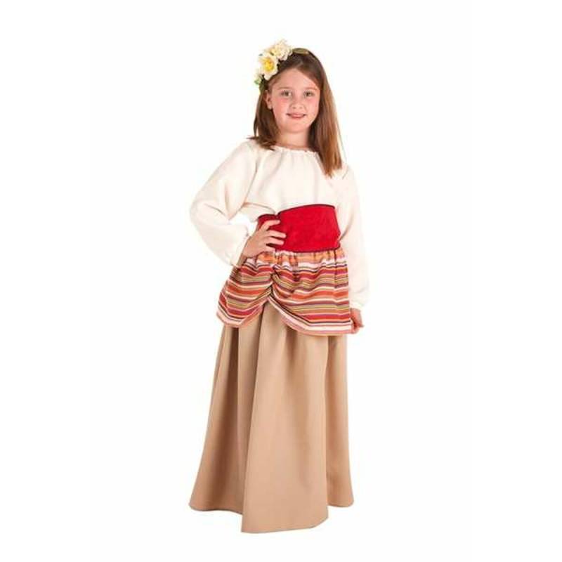 Verkleidung für Kinder Mittelalterliche Bäuerin 7-9 Jahre (4 Stücke) von BigBuy Carnival