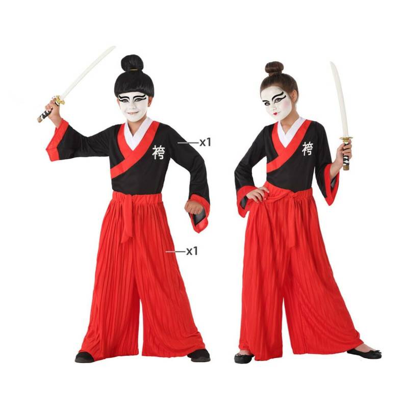 Verkleidung für Kinder Rot Japanerin von BigBuy Carnival