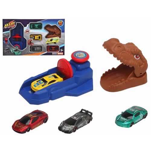 BigBuy Fun Dinosaurier-Startbahn: Rampenbahn, Dinosaurier-Autos, 3+ Jahre, Modern, Unisex, Mehrfarbig, 34 x 7 x 20 cm von BigBuy Fun