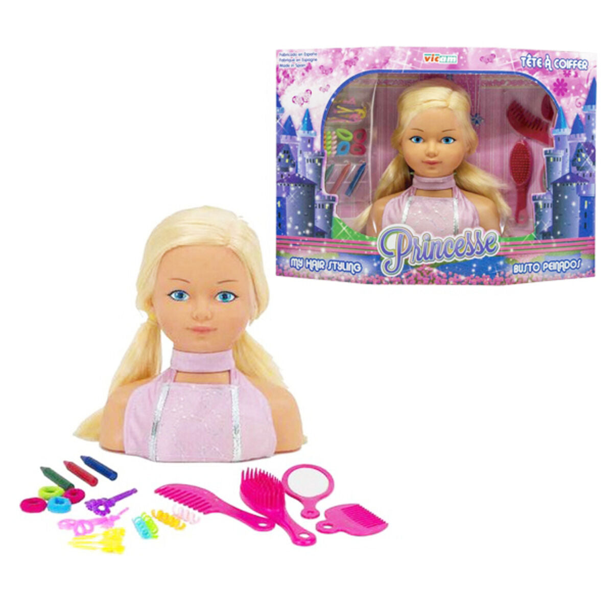 Frisierpuppe Princesse My Hair Styling (54 x 14,5 x 38 cm) von BigBuy Fun