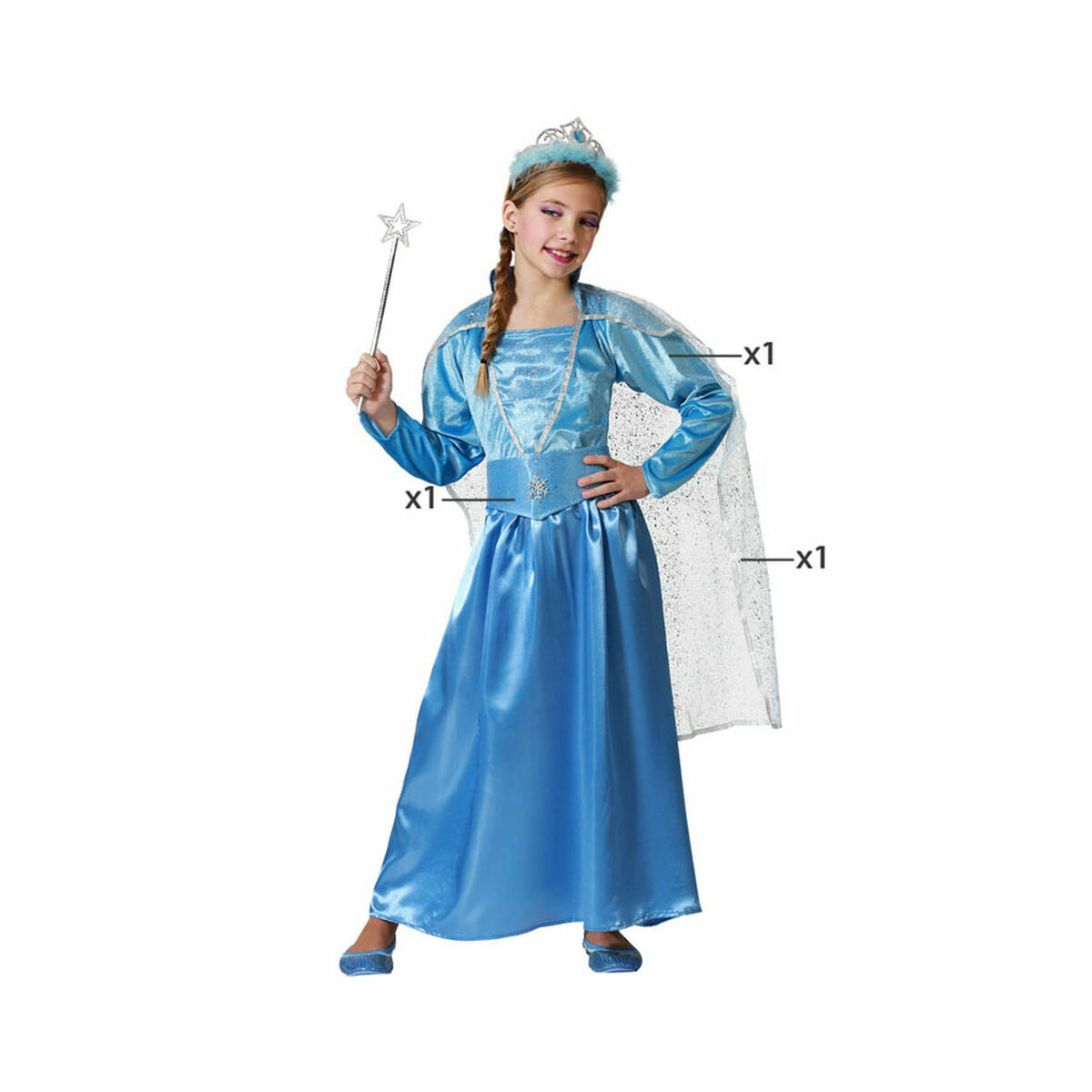 Verkleidung für Kinder Blau Prinzessin Verkleidung für Kinder Blau Prinzessin von BigBuy Fun