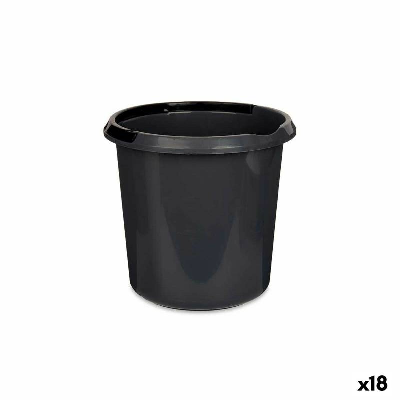 Eimer mit Henkel Grau Anthrazit 10 L (18 Stück) von BigBuy Home