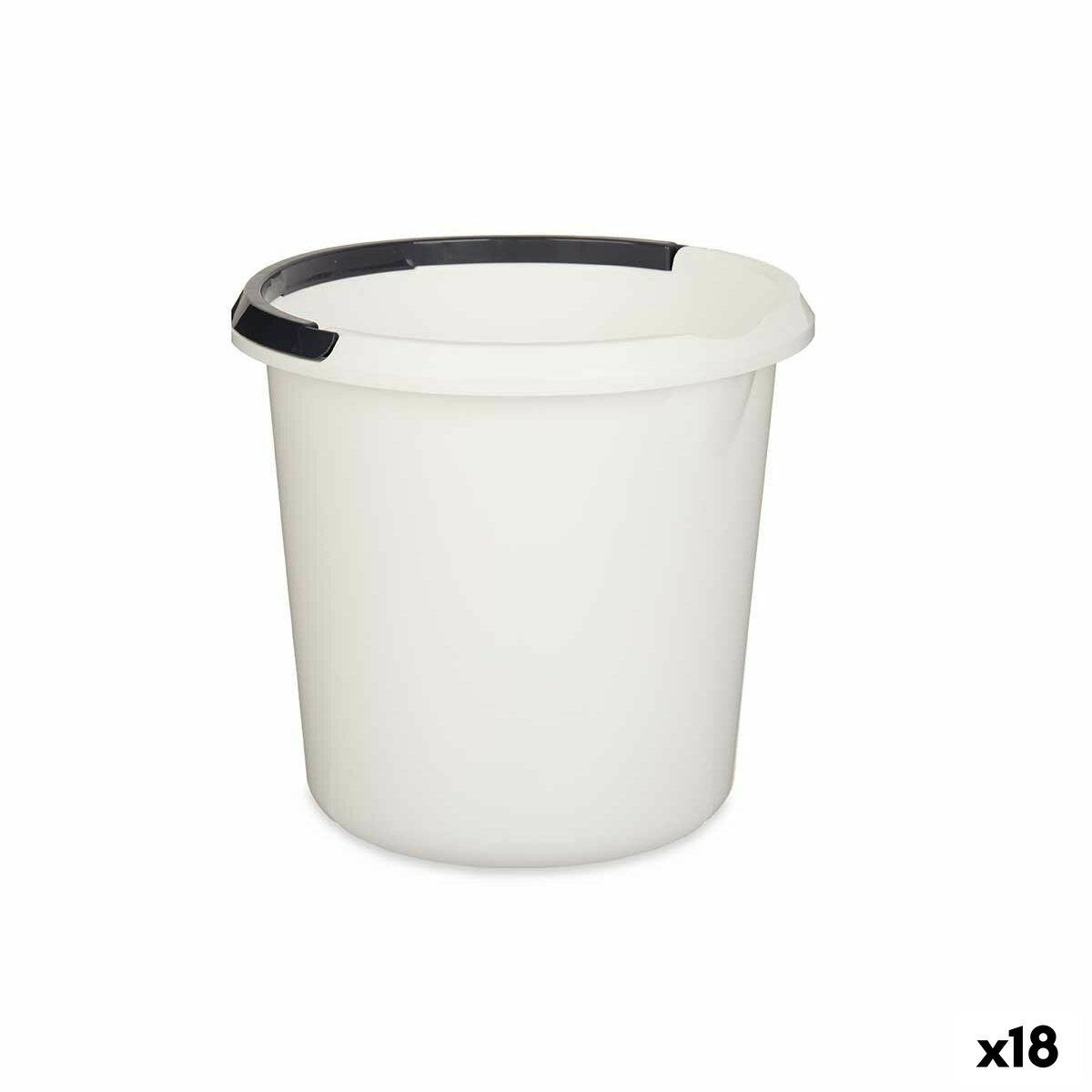 Eimer mit Henkel Weiß Anthrazit 10 L (18 Stück) von BigBuy Home