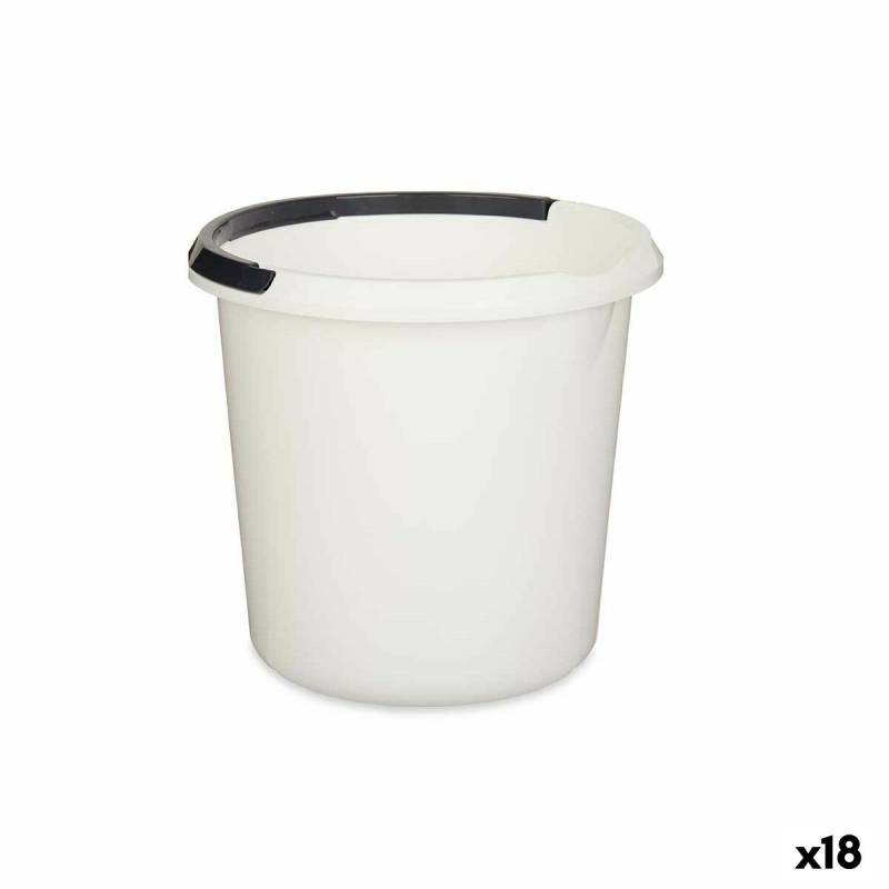 Eimer mit Henkel Weiß Anthrazit 10 L (18 Stück) von BigBuy Home