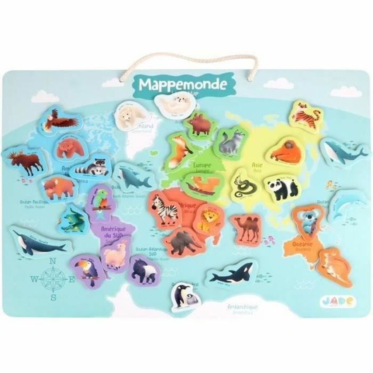Lernspiel 40 x 30 cm Bunt Weltkarte von BigBuy Kids