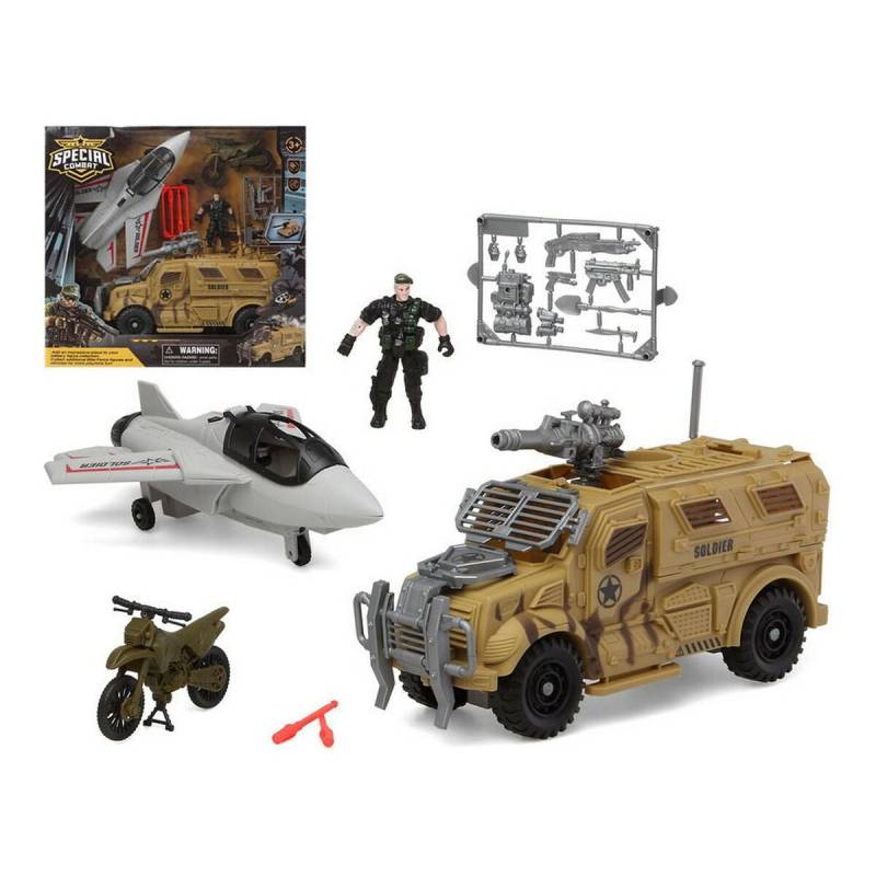 Spielset Fahrzeuge 41 x 38 cm Tarnfarbe von BigBuy Kids