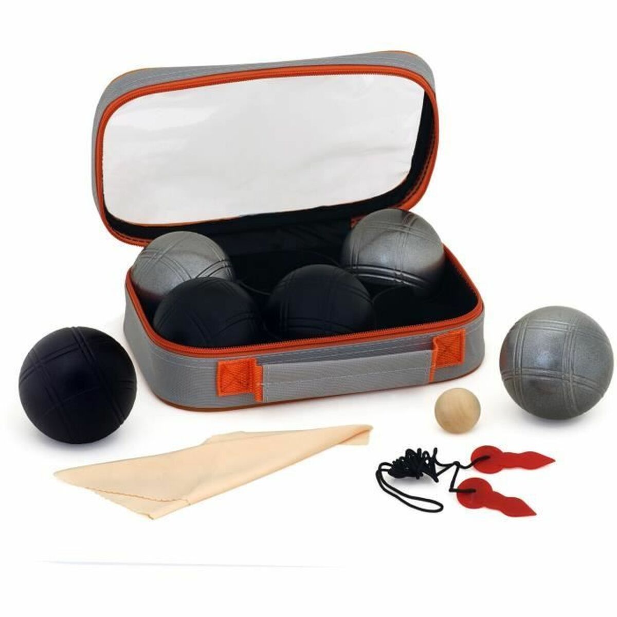 Boccia-Spielset Schwarz Silberfarben Stahl (6 Stück) von BigBuy Outdoor