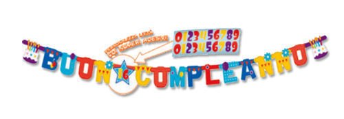 Bigiemme Geburtstagskuchen Jumbo personalisierbar mit Aufkleber 365 x 20 cm, mehrfarbig, 5IT29053 Bigiemme Geburtstagskuchen Jumbo personalisierbar mit Aufkleber 365 x 20 cm, mehrfarbig, 5IT29053 von BIGIEMME