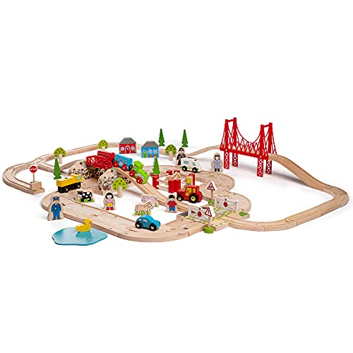 Bigjigs Rail Holzeisenbahn und Straßen Set von Bigjigs Rail