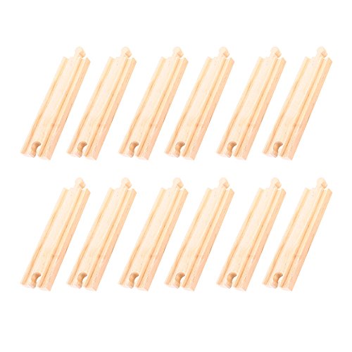 Bigjigs Rail Holzschienen Gerade 14cm (Pack von 12) von Bigjigs Rail