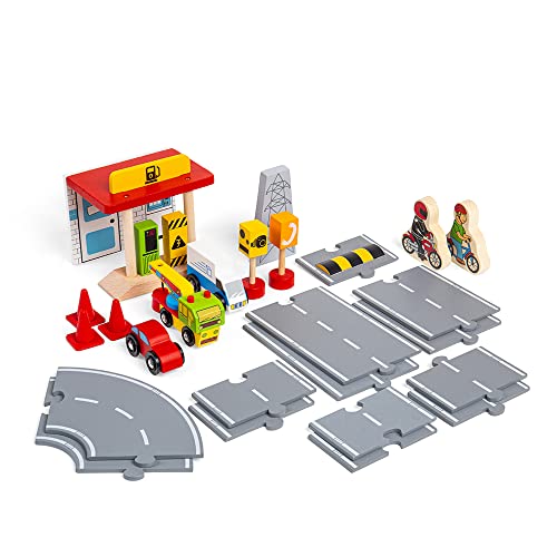 Bigjigs Rail - Roadway Car Accessoire Pack - 54 -teilige Holzwagen -Accessoires mit Fahrzeugen, Straßenschilder, Holzstrecke und mehr, Rennstrecken für Jungen Bigjigs Rail - Roadway Car Accessoire Pack - 54 -teilige Holzwagen -Accessoires mit Fahrzeugen, Straßenschilder, Holzstrecke und mehr, Rennstrecken für Jungen von Bigjigs Rail