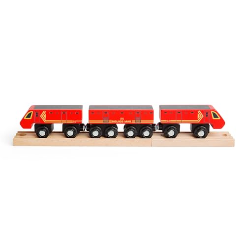 Bigjigs Rail - Roter Postzug - Holzzüge für Kinder, Zugspielzeugzubehör, Kleinbahn -Sets, 3 Kutschen und 2 Schienenstücke, magnetische Kupplungen, 3+ Jahre alt Bigjigs Rail - Roter Postzug - Holzzüge für Kinder, Zugspielzeugzubehör, Kleinbahn -Sets, 3 Kutschen und 2 Schienenstücke, magnetische Kupplungen, 3+ Jahre alt von Bigjigs Rail