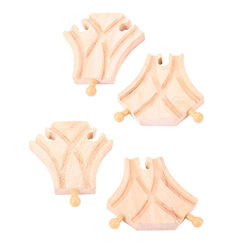 Bigjigs Rail Weiche Abzweig Holzschienen (Pack von 4) von Bigjigs Rail