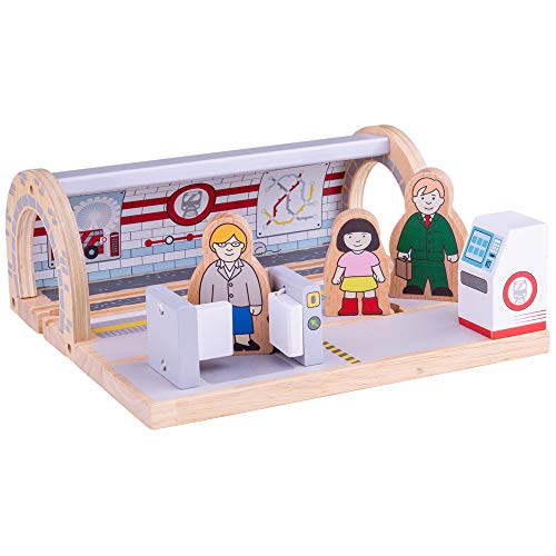 Bigjigs Schienen aus Holz U-Bahnhof - Weitere wichtige Holzschienen Marken sind kompatibel Bigjigs Schienen aus Holz U-Bahnhof - Weitere wichtige Holzschienen Marken sind kompatibel von Bigjigs Rail