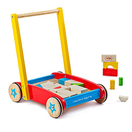 Bigjigs Toys Chariot de Marche Bébé, Jouet Pour Enfant, Cadeau Enfant, Joeut Traditionnel, Apprendre en Jouant von Bigjigs Toys
