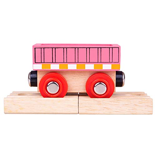 Bigjigs Rail Wooden Pink Wagon - Other Major Wood Rail Brands Are Compatible von Bigjigs Toys
