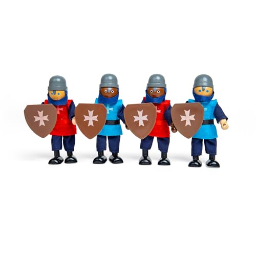 Bigjigs Spielzeug Holz Mittelalterliche Ritter - Holzpuppenhaus Figuren, Spielset von Bigjigs Toys