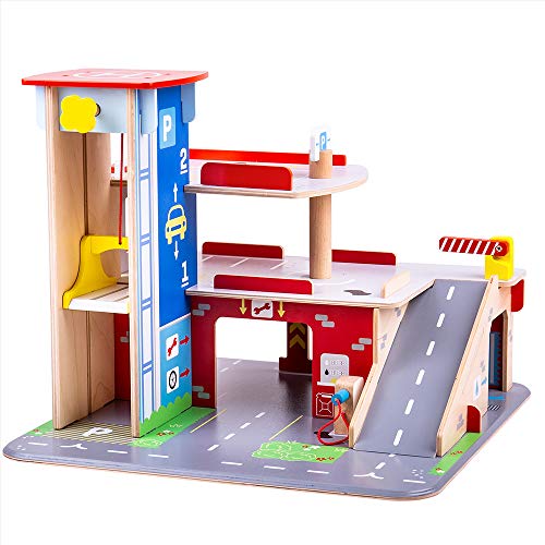 Bigjigs Spielzeug Holz Park & ??Play Garage Spielset von Bigjigs Toys