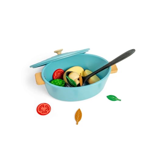Bigjigs Toys Auflaufformen-Set – 17-teiliges Holzspielzeug für Lebensmittel, Kinderküchensets & Zubehör, Kleinkind-Rollenspiel, Kochgeschenke für Kinder, ab 18 Monaten von Bigjigs Toys