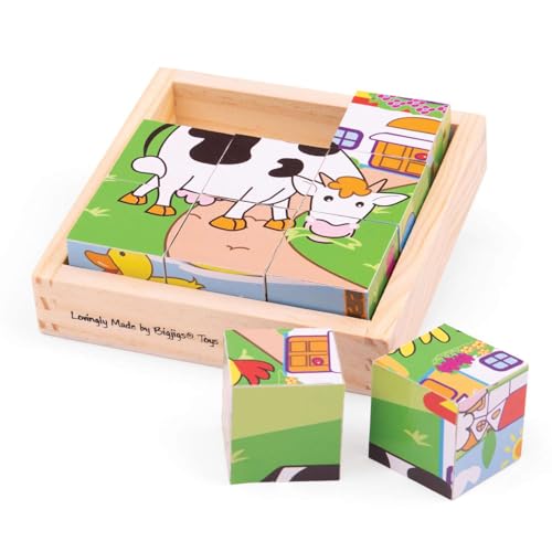 Bigjigs Toys Bilderwürfel-Puzzle - Tiere von Bigjigs Toys