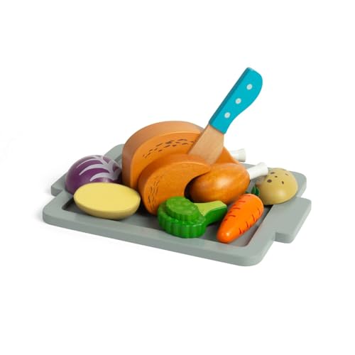 Bigjigs Toys Braten Dinner Set - 12-teiliges Holzspielzeug für Kinder, Küchensets & Zubehör, Kleinkind-Rollenspiel, Kochgeschenke für Kinder, Alter 18 + Monate Bigjigs Toys Braten Dinner Set - 12-teiliges Holzspielzeug für Kinder, Küchensets & Zubehör, Kleinkind-Rollenspiel, Kochgeschenke für Kinder, Alter 18 + Monate von Bigjigs Toys