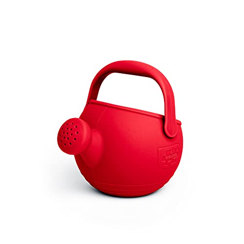 Bigjigs Toys - Cherry Red 100% Silikonkinderwässerung - Temperatur- und fleckresistente Bewässerung von Kindern, einfacher Griffgriff, nachhaltige Silikonspielzeuge, ideales Spielzeug im Freien und von Bigjigs Toys