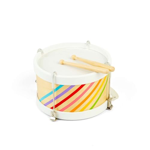 Bigjigs Toys Drum - 3pcs Holz Regenbogen Schlagzeug für Kleinkinder & Kinder Musikspielzeug Drums Schlaginstrumente & Zubehör Kleinkind & Kinder Geschenke ab 3 Jahren von Bigjigs Toys