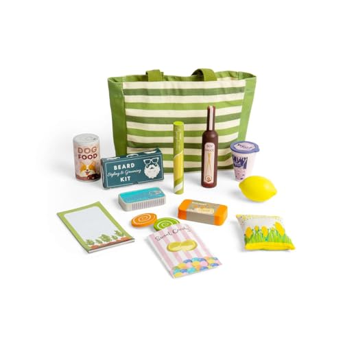 Bigjigs Toys Einkaufstour-Set – 17-teiliges hölzernes Lebensmittel-Spielset, Kinder-Supermarkt-Lebensmittel-Sets & Zubehör, Kleinkind-Rollenspiel, Geschenke für Kinder, Alter 18 + Monate von Bigjigs Toys