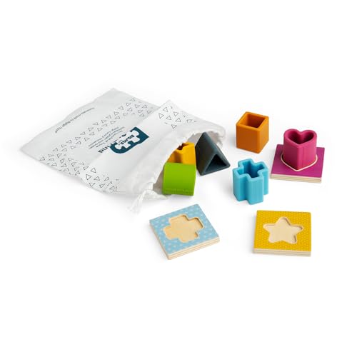 Bigjigs Toys - Feel & Find Form Matching Games - 9pc Holzformen Sortierer mit Einkaufstasche, hergestellt aus umweltfreundlich von Bigjigs Toys
