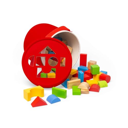 Bigjigs Toys First Building Bricks – 80 Stück Holzblöcke mit Formsortierer, Aktivität, pädagogisch und umweltfreundlich, Montessori-Geschenke für Babys und Kleinkinder, ab 0 Monaten Bigjigs Toys First Building Bricks – 80 Stück Holzblöcke mit Formsortierer, Aktivität, pädagogisch und umweltfreundlich, Montessori-Geschenke für Babys und Kleinkinder, ab 0 Monaten von Bigjigs Toys