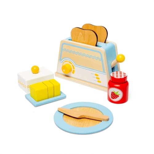 Bigjigs Toys - Frühstückssatz - Holzfutterspiel, Spielzeugküchenzubehör, tat vor, für Kinder zu Spielen, nachhaltige Geschenke und Playsets, stärkt die Vorstellungen, 18 Monate alt + von Bigjigs Toys
