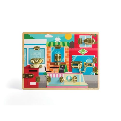 Bigjigs Toys - Holzriegel & Fangbrett - Holzmontessori -Busy -Board mit 6 Schlössern, entwickelt feine motorische Fähigkeiten, Logik und Fantasie, hochwertige hölzerne sensorische Spielzeuge Bigjigs Toys - Holzriegel & Fangbrett - Holzmontessori -Busy -Board mit 6 Schlössern, entwickelt feine motorische Fähigkeiten, Logik und Fantasie, hochwertige hölzerne sensorische Spielzeuge von Bigjigs Toys