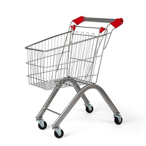 Bigjigs Toys - Kids Shopping Trolley - Lifelike Supermarkt -Rollenspielspielzeug, Lebensmittelspielset für das Spielen, Kleinkindgeschenke, Alter von 18 Jahren von Bigjigs Toys
