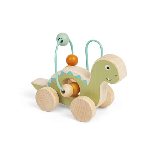 Bigjigs Toys Push Along Diplodocus – 2-in-1 Dinosaurier-Push-Along & Perlenrahmen, Baby- & Kleinkindspielzeug, umweltfreundliche Geschenke für Babys & Kleinkinder, ab 12 Monaten von Bigjigs Toys