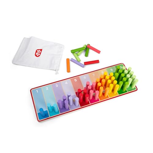 Bigjigs Toys - Rainbow Counting Sticks - 55 -teilige Holznummer Pegs Board, Nummern und Mathematikspiele, Kinder frühes Lernen Ressourcen, Montessori Math to Toy, für 18+ Monate von Bigjigs Toys