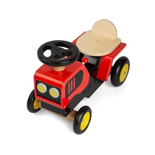 Bigjigs Toys Ride On Tractor - Wooden Tractors, Driving Vehicles for Children, Improves Kids' Motor Skills, Toddler Gifts, Age 18+ Months Old von Bigjigs Toys