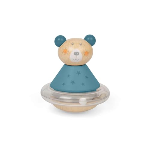 Bigjigs Toys Roly-Poly Bär - Schaukeltier aus Holz für Babys, sensorische Spielaktivitäten, Baby-Rasseln, umweltfreundliche Geschenke, ab 0 Monaten von Bigjigs Toys