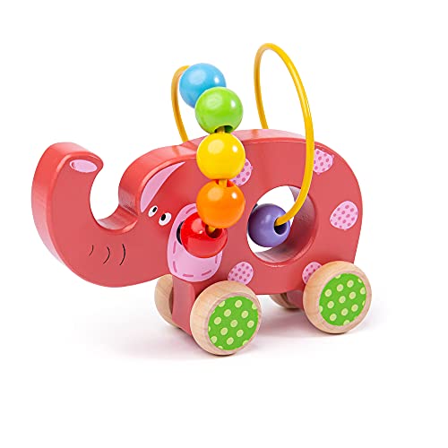 Bigjigs Toys Schiebe-Elefant mit Motorikschleife von Bigjigs Toys