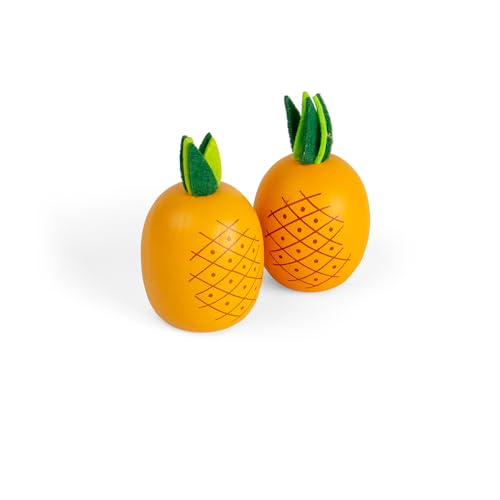 Bigjigs Toys - Spielen Sie Food Ananas - 2 Pack hölzerne Obst -Lebensmittelspielzeug, so tun Sie Kochen und Küchenzubehör für Kinder, hergestellt aus umweltfreundlichem Holz, älter als 18 Jahre alt von Bigjigs Toys