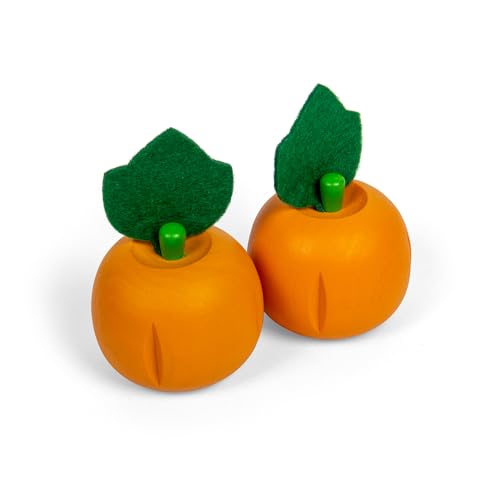 Bigjigs Toys - Spielen Sie Food Pumpkins - 2 Pack, Holzkürbis -Lebensmittelspielzeug, so tun Sie Kochsets und Küchenzubehör für Kinder, hergestellt aus umweltfreundlichem Holz, älter als 18 Jahre alt von Bigjigs Toys