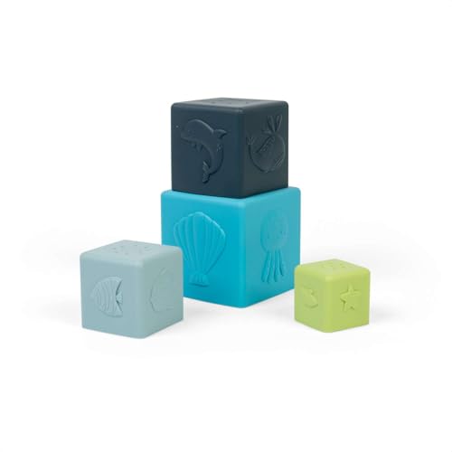 Bigjigs Toys Stapelwürfel - 4 Stück Meerestier-Stacker-Set für Babys & Kleinkinder, 100% Silikon Baby & Kleinkind Badespielzeug, Kindergeschenke, ab 12 Monaten Bigjigs Toys Stapelwürfel - 4 Stück Meerestier-Stacker-Set für Babys & Kleinkinder, 100% Silikon Baby & Kleinkind Badespielzeug, Kindergeschenke, ab 12 Monaten von Bigjigs Toys