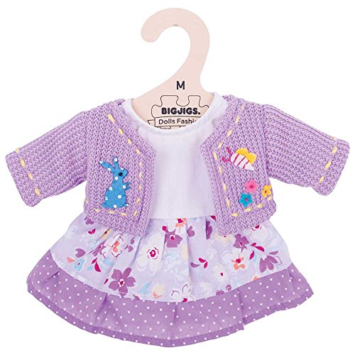 Bigjigs Toys Strickjacke und Kleid (Lila) (für 34cm Puppe) von Bigjigs Toys