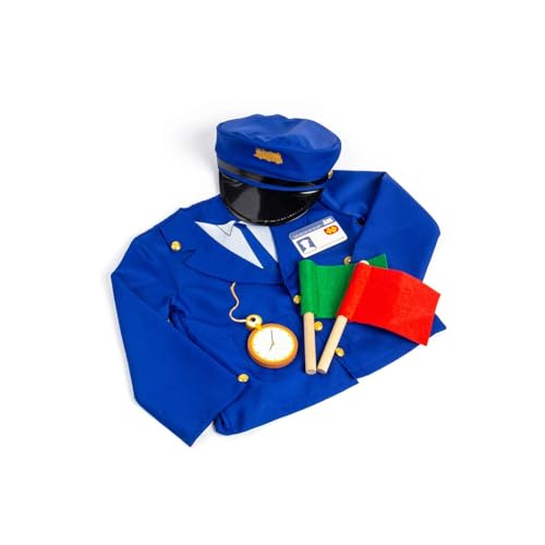 Bigjigs Toys Zug Dirigent Dress Up Set - 6pcs Eisenbahn Verkleidung Kostüm für Kinder Kinder Dress Up Sets Kleinkind Rollenspiel Outfits & Zubehör Kinder Geschenke Alter 3+ Jahre von Bigjigs Toys