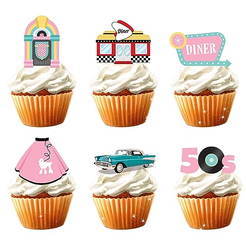 18 Stück 50er Jahre Disco Cupcake Topper für Kinder Erwachsene Jukebox 1950er Jahre Diner Soda Shoppe Rock and Roll Sock Hop Motto Party Supplies Retro 50er Jahre Geburtstag Kuchen Dekorationen 18 Stück 50er Jahre Disco Cupcake Topper für Kinder Erwachsene Jukebox 1950er Jahre Diner Soda Shoppe Rock and Roll Sock Hop Motto Party Supplies Retro 50er Jahre Geburtstag Kuchen Dekorationen von Bijeoda